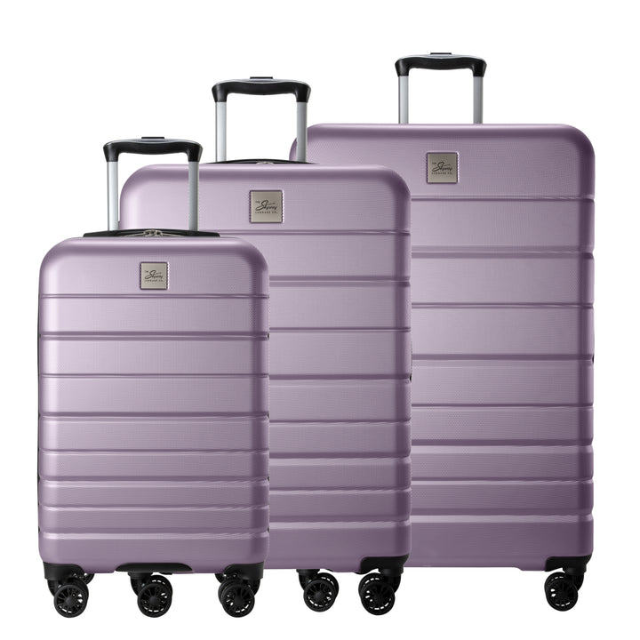 Skyway Epic 2.0 Hardside Lightweight Expandable ABS Shell Spinner Luggage 3 Piece Set Silver Lilac 3 Piece Set